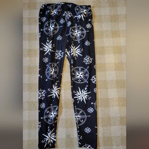 Nautical Black Leggins Size TC